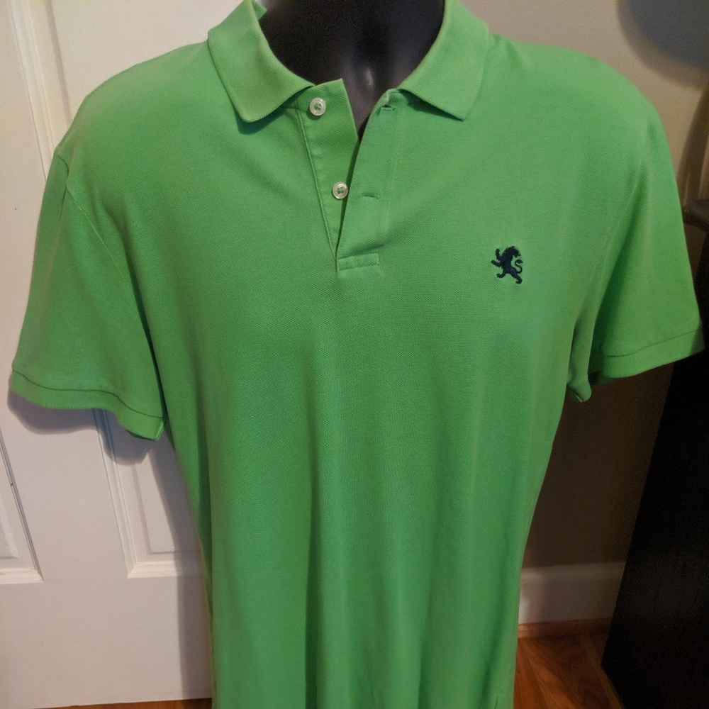 Express Fitted Pique Polo Lime Green